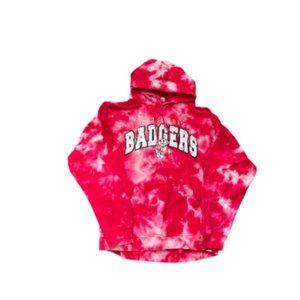 Vintage Acid Wash University of Wisconsin Badgers Hoodie, Adult Mens Small